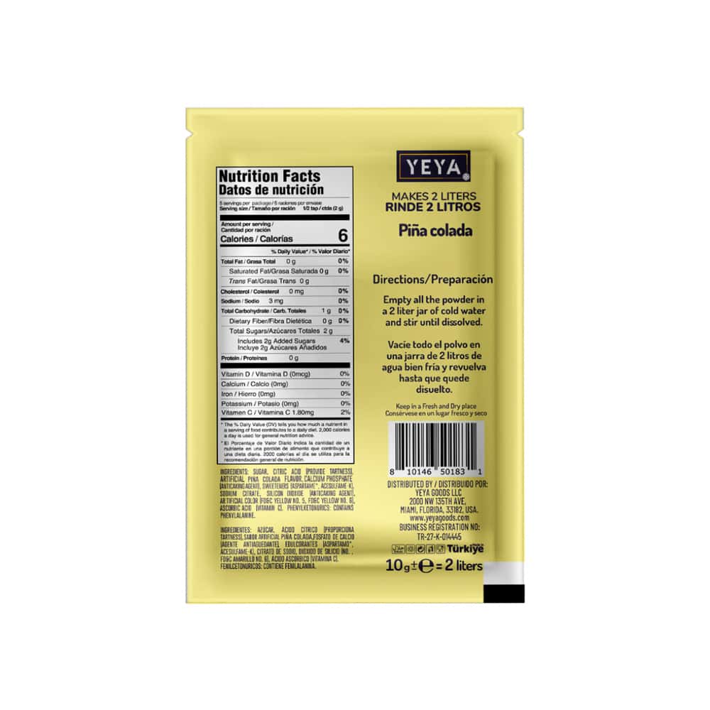 Refresco instantáneo sabor piña colada YEYA (26 x 10 g / 0.35 oz) - Miniatura 4