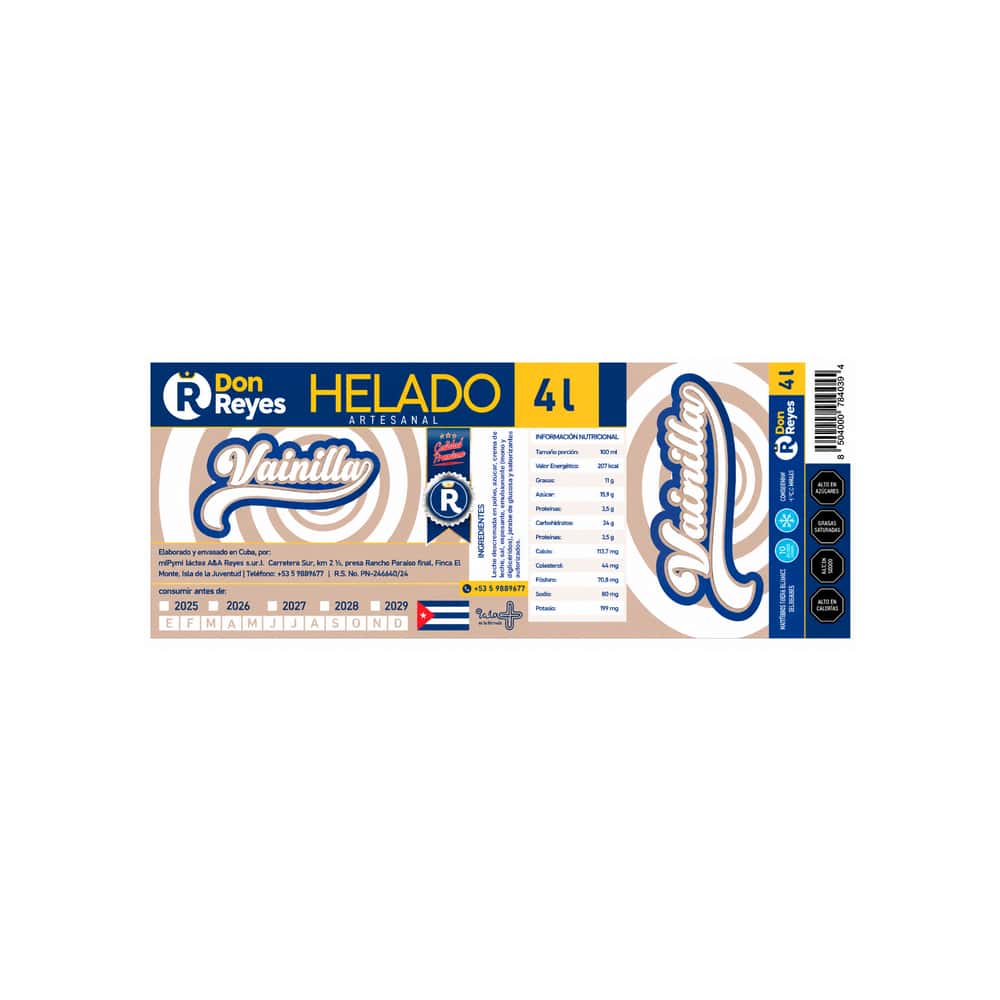 Helado artesanal sabor vainilla Don Reyes (4 L) - Miniatura 4