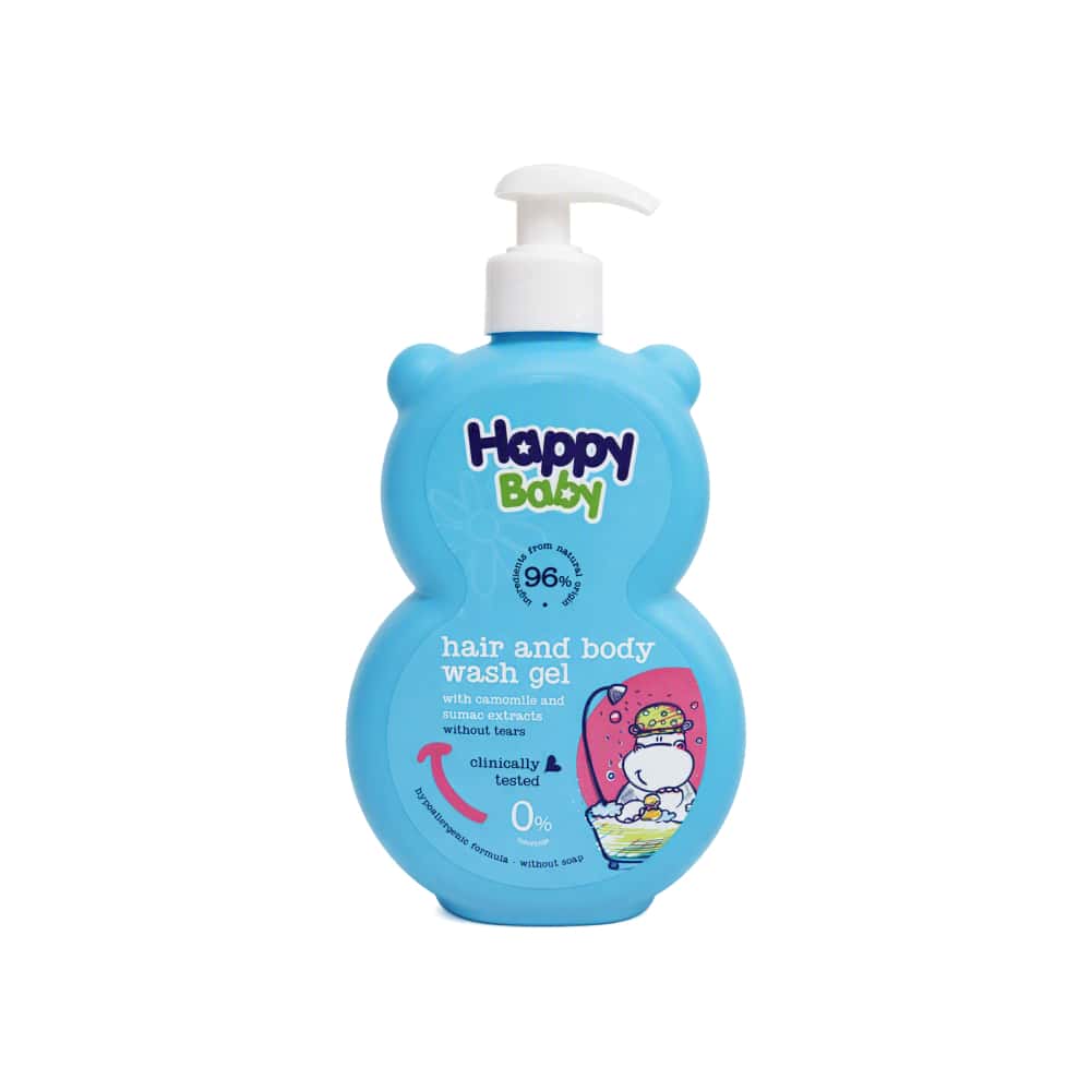 Gel de baño para cabello y cuerpo con extractos de manzanilla y zumaque para bebé Happy Baby (400 ml) - Miniatura 1