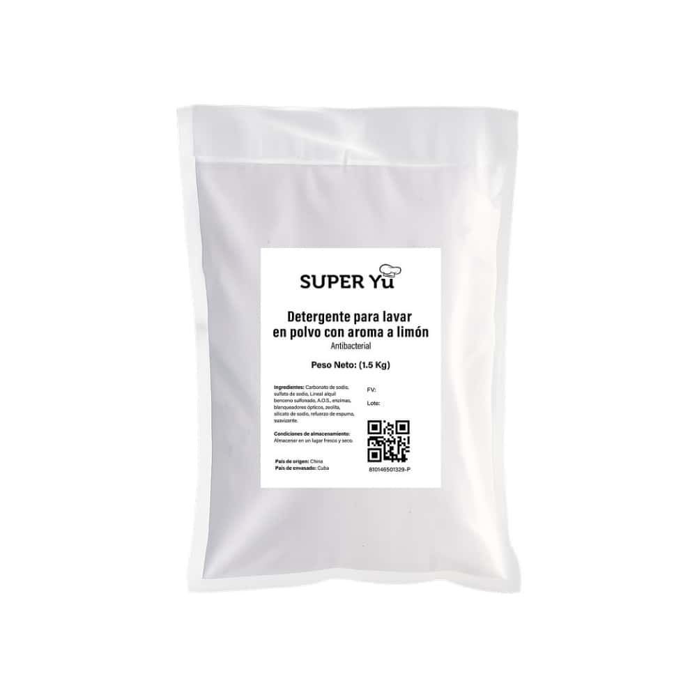 Detergente para lavar en polvo con aroma a limón Super Yu (1.5 kg / 3.3 lb) - Miniatura 3