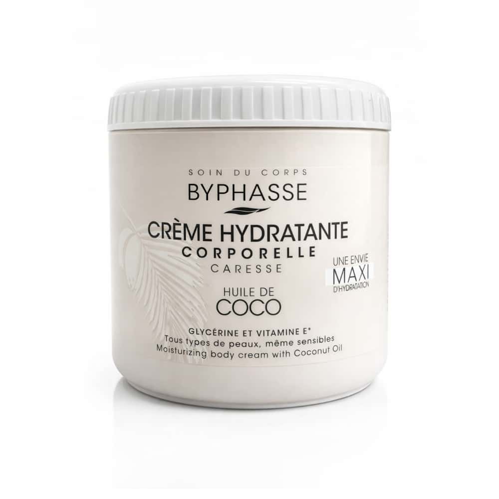 Crema corporal hidratante con aceite de coco Byphasse (500 ml / 16.9 fl oz) - Miniatura 1