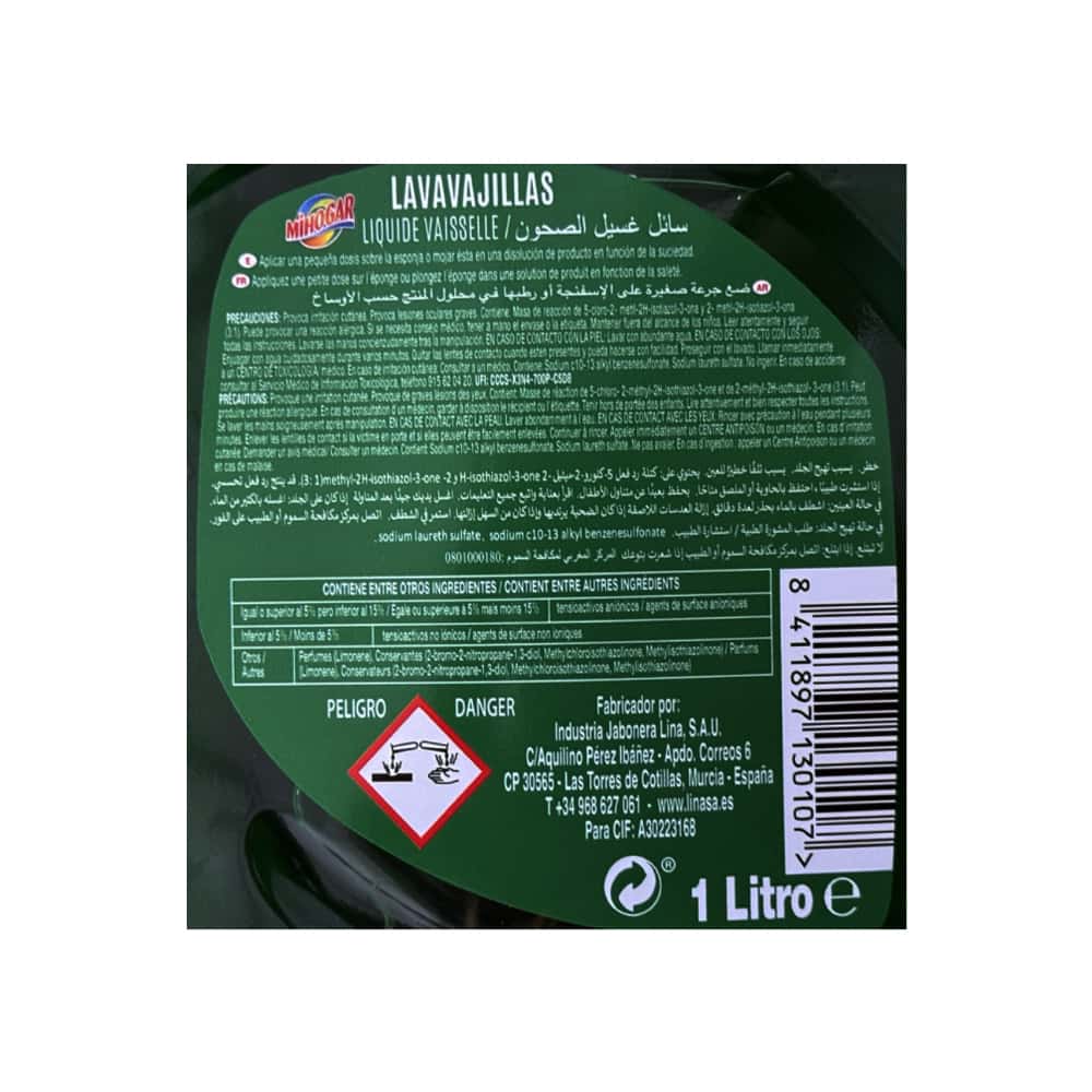 Lavavajillas concentrado ultraclean Mi Hogar (1 L) - Miniatura 3