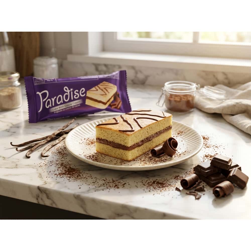 Pastelito relleno de crema de chocolate con cobertura de chocolate blanco Simsek Paradise (25 g / 0.88 oz) - Miniatura 4