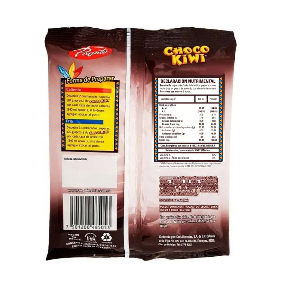 Polvo para preparar bebida sabor chocolate Choco Kiwi Pronto (180 g / 6.35 oz) - Miniatura 5