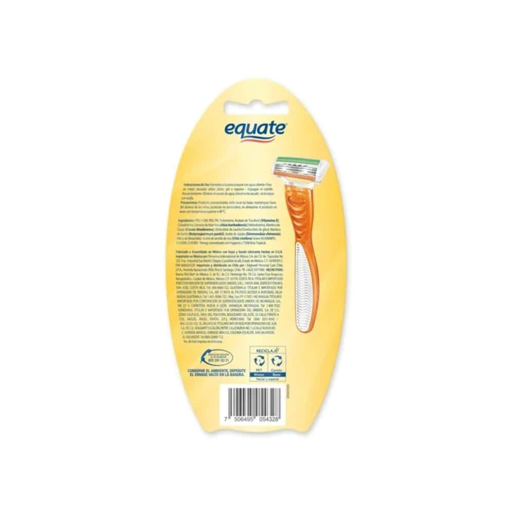 Maquinillas de afeitar desechables 3 hojas con aroma brisa tropical Equate (2 U) - Miniatura 2
