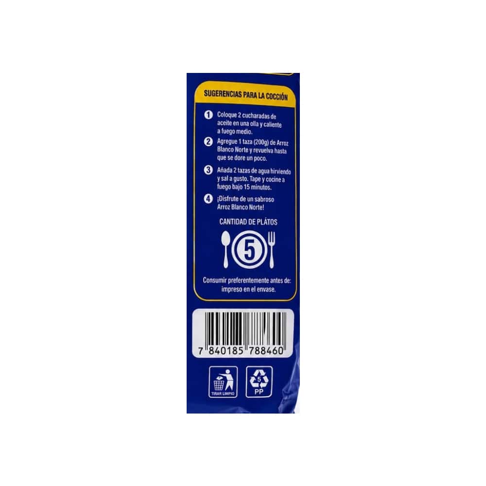 Arroz blanco pulido tipo 1 Norte (500 g / 1.1 lb) - Miniatura 4