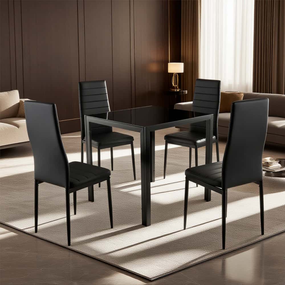 Mesa de comedor cuadrada color negro Dowell - Miniatura 2