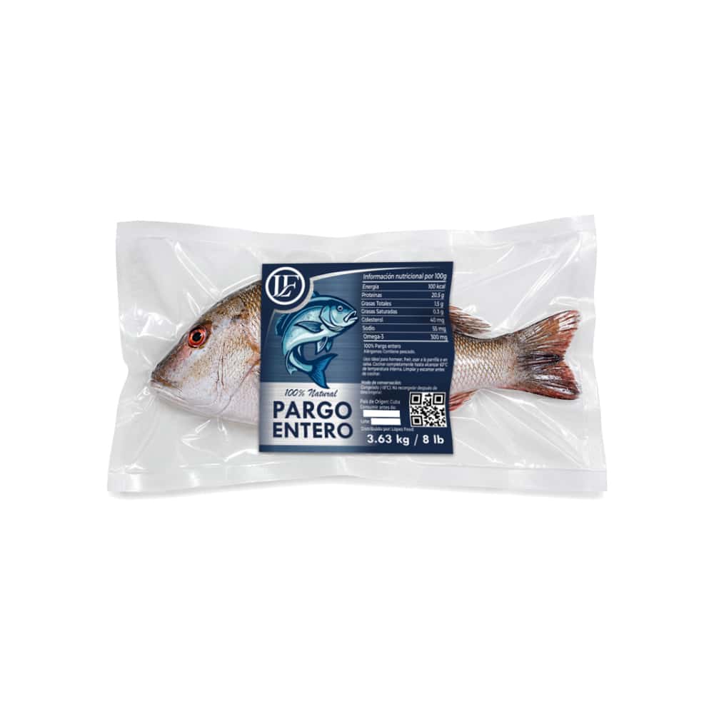 Pescado pargo entero LF (3.63 kg / 8 lb) - Miniatura 1
