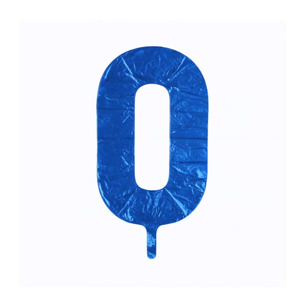 Globo azul número 0 Ballon (16 pulgadas) - Miniatura 3