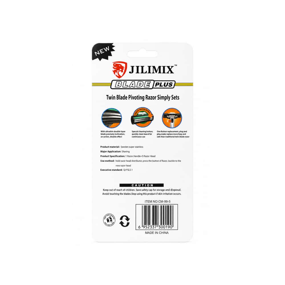 Máquina de afeitar 1 mango de maquinilla + 5 cabezales de repuesto JILIMIX Blade Plus - Miniatura 2