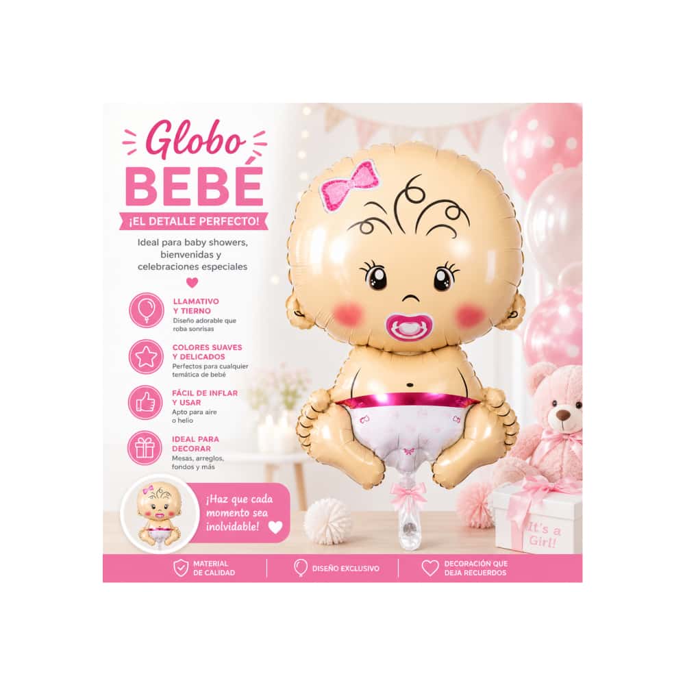 Globo de bebé niña 26.8 pulgadas Balloon - Miniatura 3