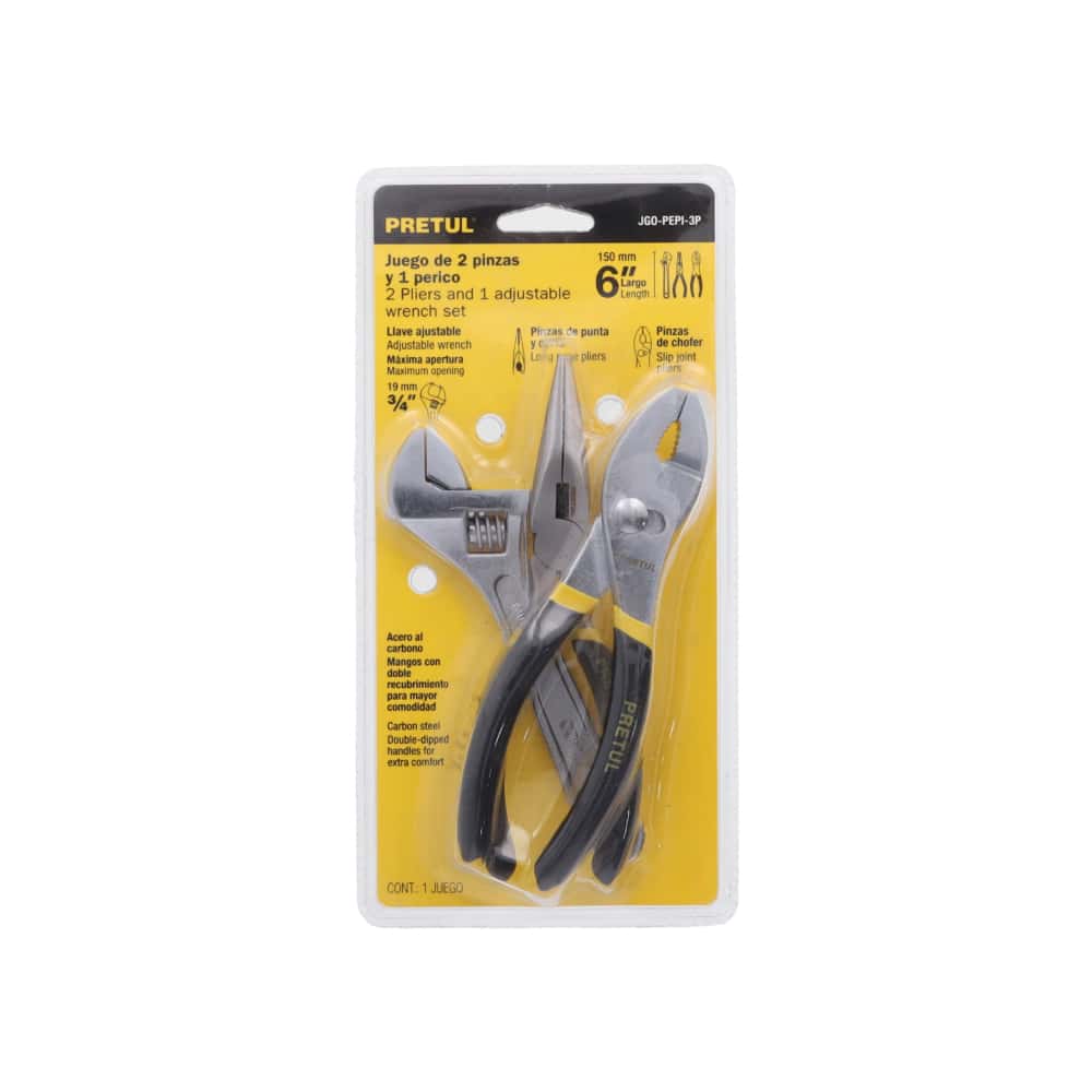 Juego de 2 pinzas y 1 llave ajustable 150 mm - 6 pulgadas Pretul - Miniatura 2
