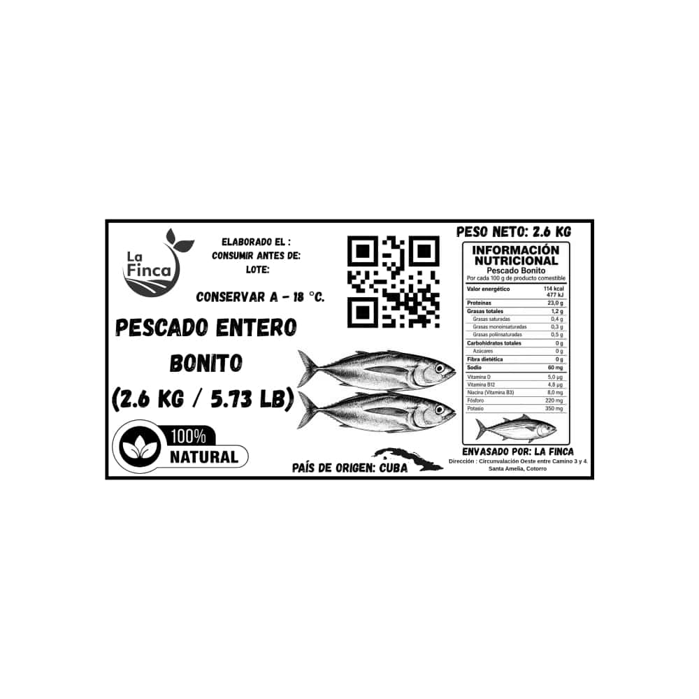 Pescado entero Bonito La Finca (2.6 kg / 5.73 lb) - Miniatura 3