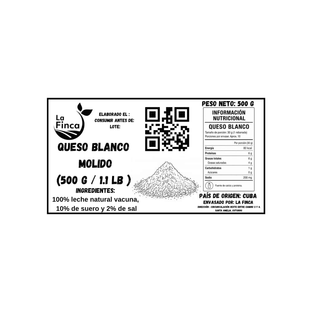 Queso blanco molido La Finca (500 g / 1.1 lb) - Miniatura 3