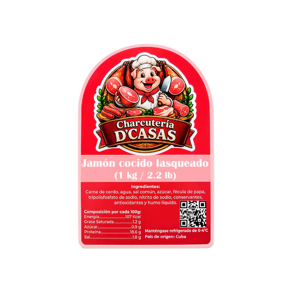 Jamón cocido lasqueado D'Casas (1 kg / 2.2 lb) - Miniatura 3
