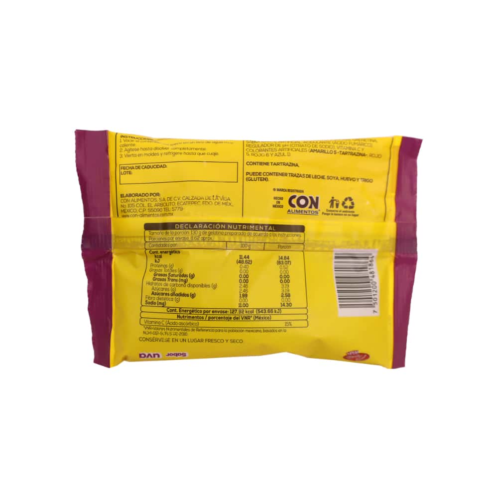 Polvo para preparar gelatina sabor uva Pronto (120 g / 4.23 oz) - Miniatura 3