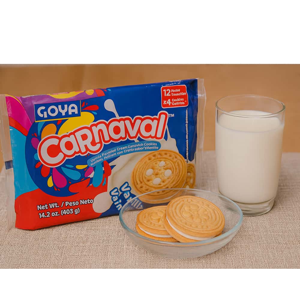 Galletas de vainilla rellenas con crema sabor a vainilla Carnaval Goya (403 g / 14.2 oz) - Miniatura 4