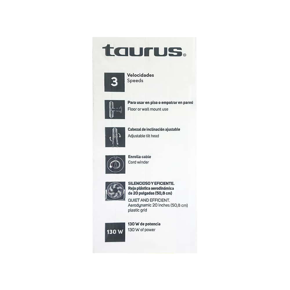 Ventilador circulador de piso de 20 pulgadas color negro Taurus Rush - Miniatura 6