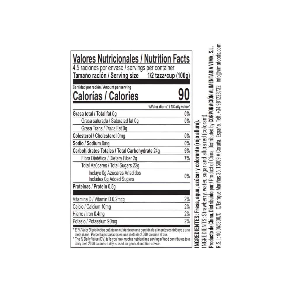 Fresas en almíbar Vima Foods (425 g / 14.99 oz) - Miniatura 2