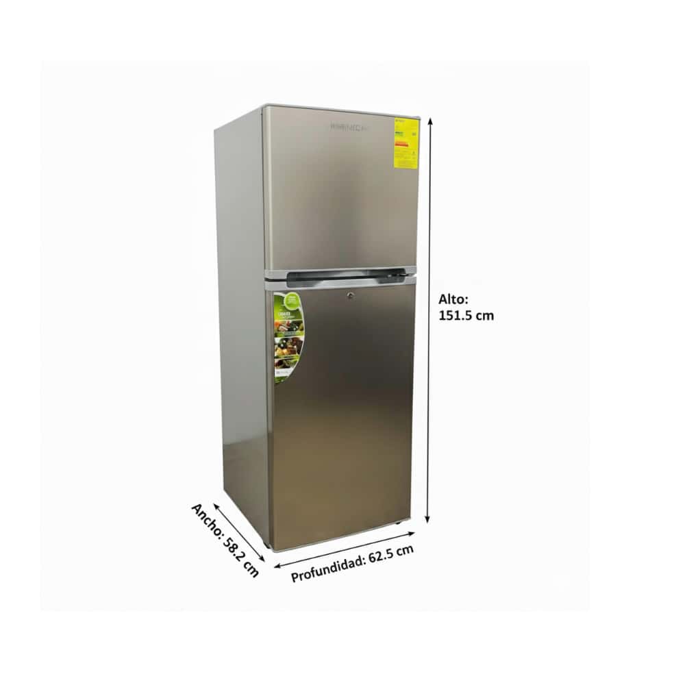 Refrigerador 9 pies cúbicos gris con puertas acero inoxidable Milexus ML-RF-9.1CUFT-INOX - Miniatura 3