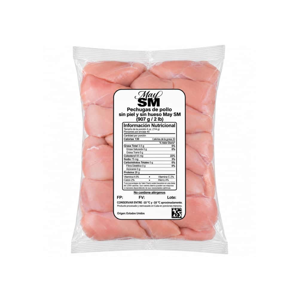 Pechugas de pollo sin piel y sin hueso May SM (907 g / 2 lb) - Miniatura 1