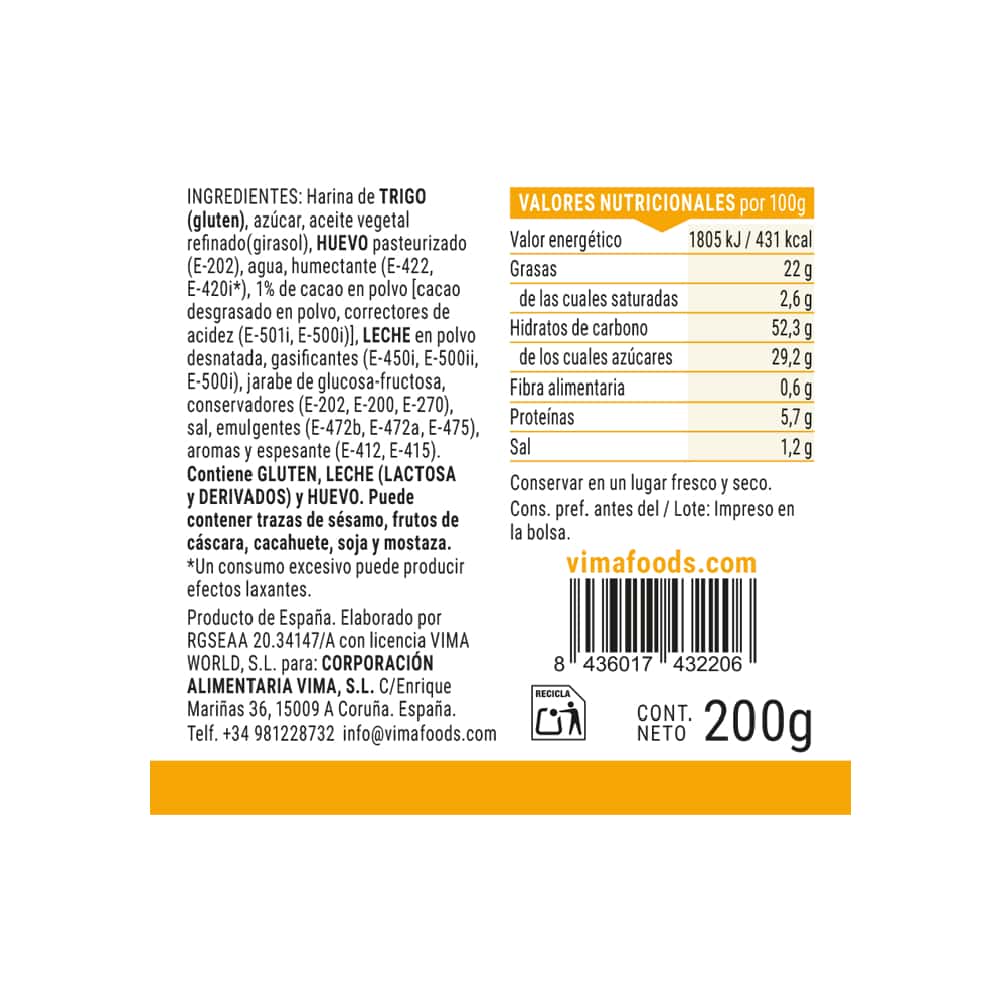 Mini magdalena mármol VIMA FOODS (200 g) - Miniatura 3