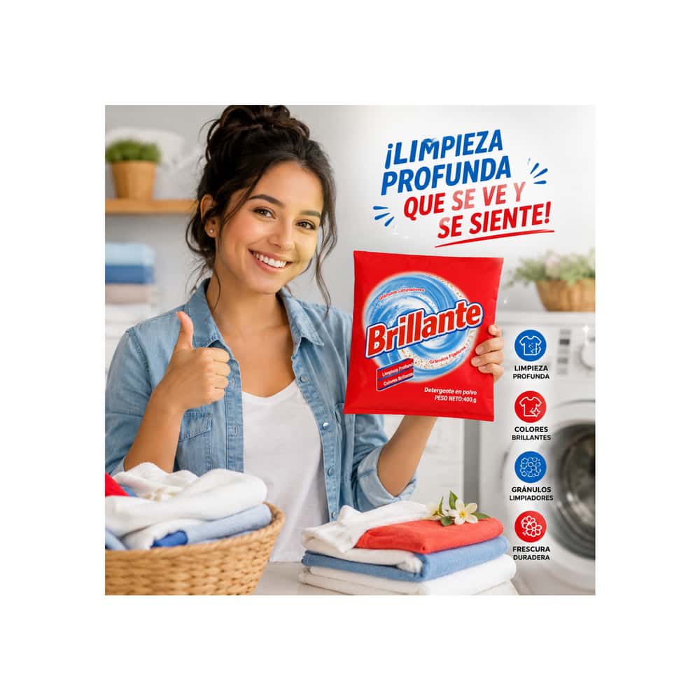 Detergente en polvo Brillante (400 g / 14.10 oz) - Miniatura 3