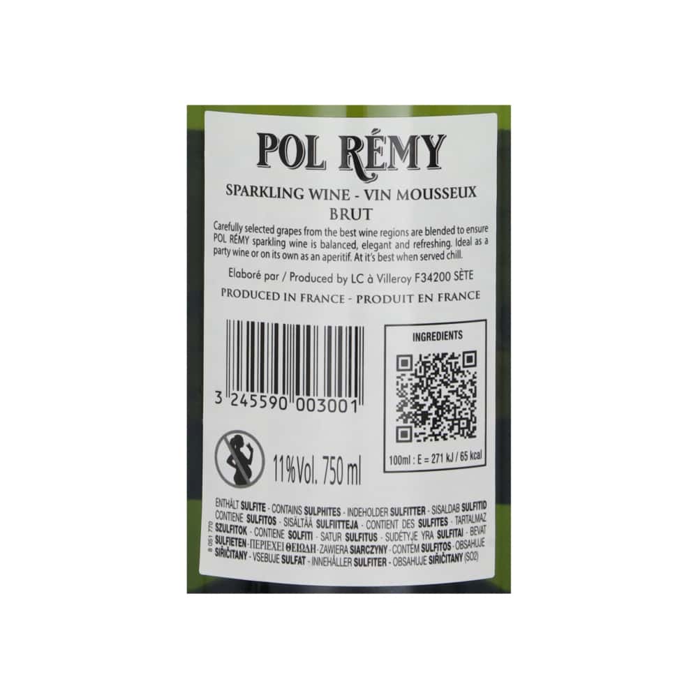 Vino espumoso blanco seco Pol Rémy (750 ml) - Miniatura 3