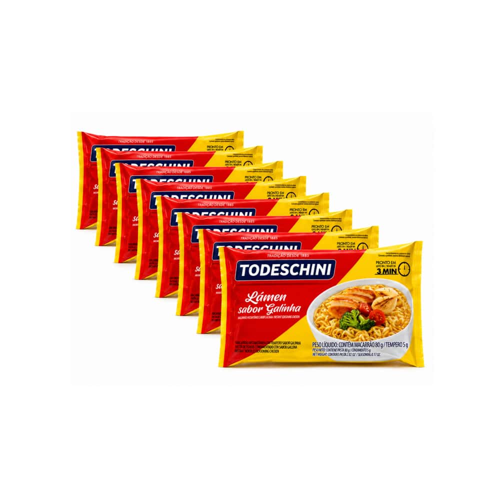 Fideos instantáneos sabor a pollo Todeschini (8 x 85 g / 2.99 oz) - Miniatura 1