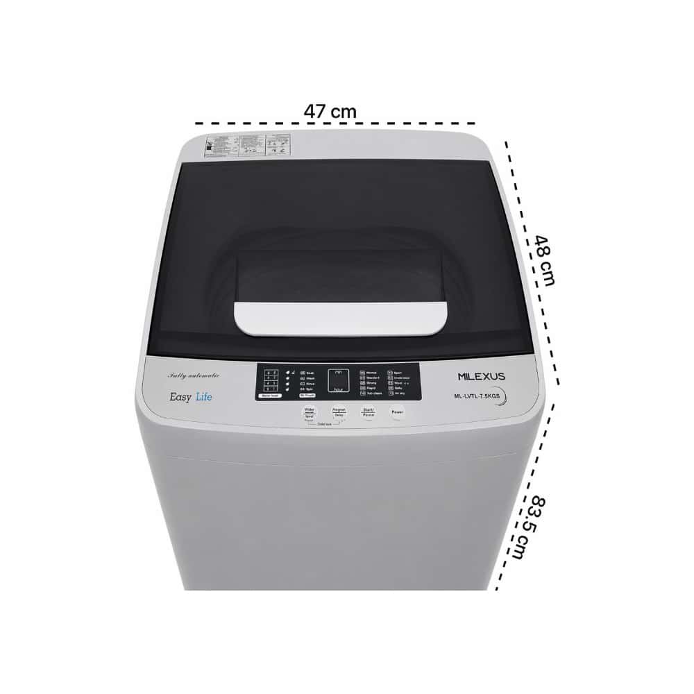 Lavadora automática de 7.5 kg gris Milexus ML-LVTL-7.5 kg - Miniatura 2