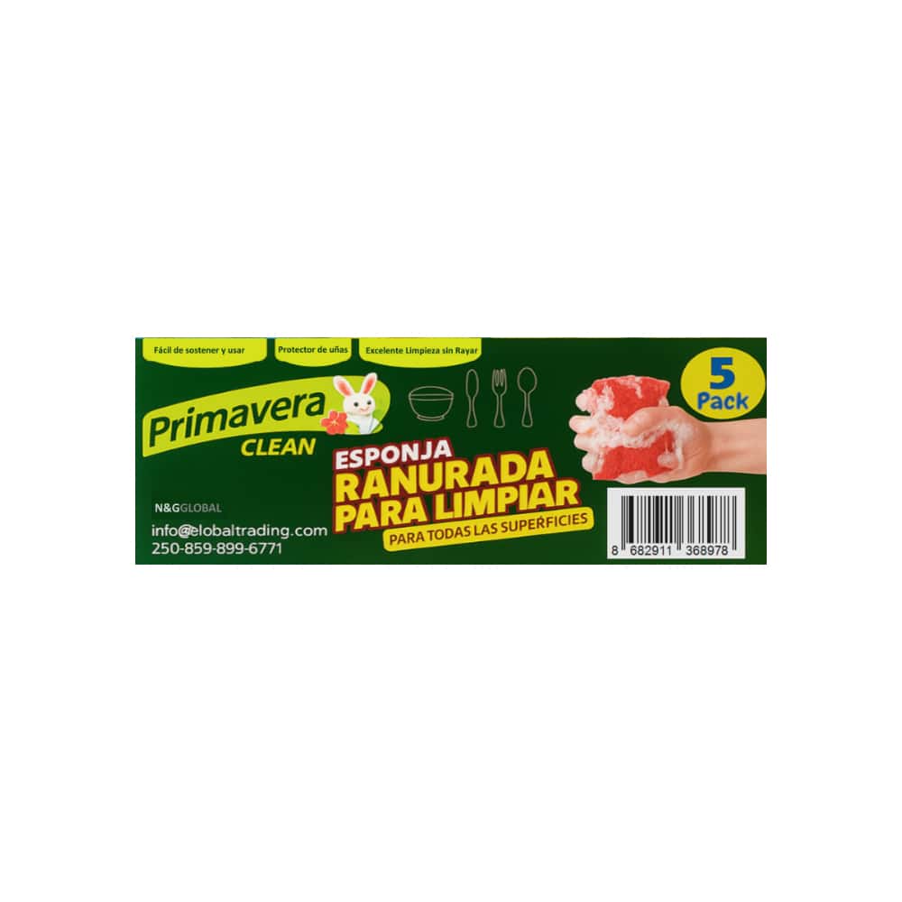 Esponjas ranurada para limpiar Primavera (5 U) - Miniatura 2