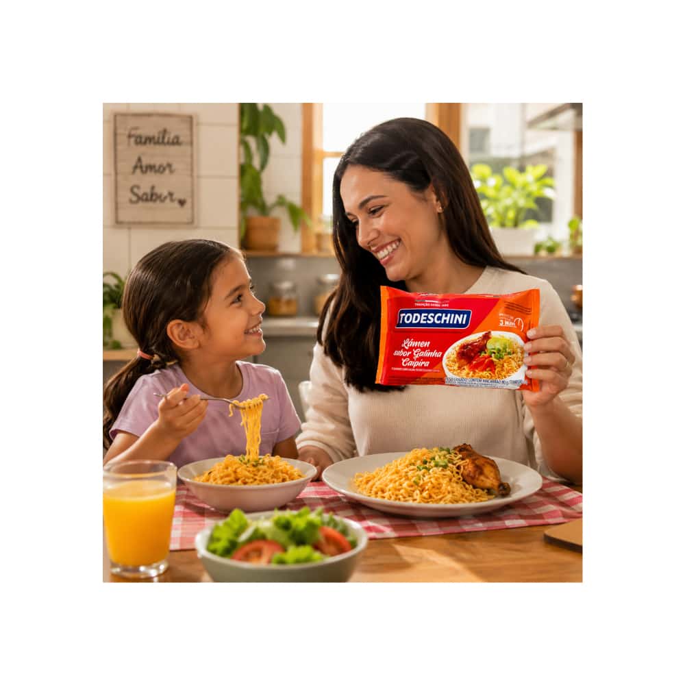 Fideos instantáneos sabor a pollo de corral Todeschini (12 x 85 g / 2.99 oz) - Miniatura 5