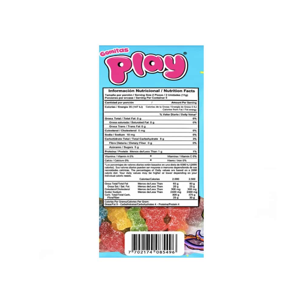 Gomitas de gelatina sabores surtidos a fresa, banano, manzana, frambuesa Pulpos Play (55g / 1.94 oz) - Miniatura 2
