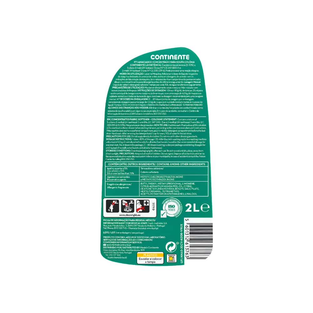 Suavizante concentrado aroma Colonia Continente (2 L / 67.6 floz) - Miniatura 3
