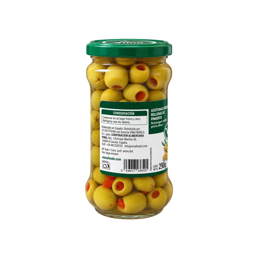 Aceitunas rellenas de pimiento Vima Foods (290 g / 10.23 oz) - Miniatura 2
