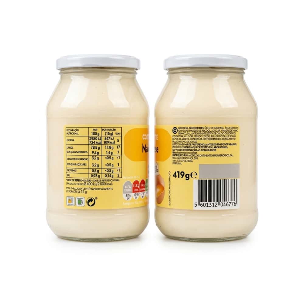 Mayonesa sin gluten en tarro de vidrio Continente (450 ml / 15.22 floz) - Miniatura 2