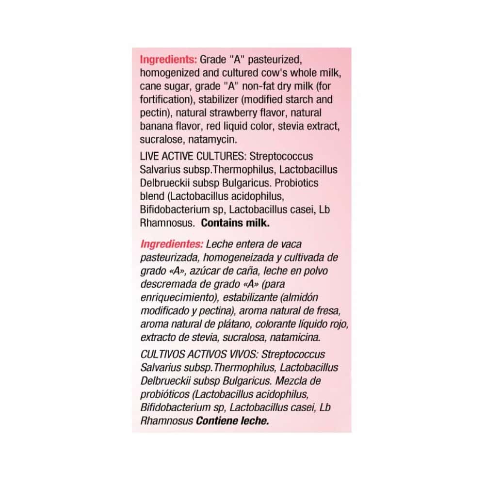 Yogurt de plátano y fresa con probióticos YEYA (1.54 L) - Miniatura 3