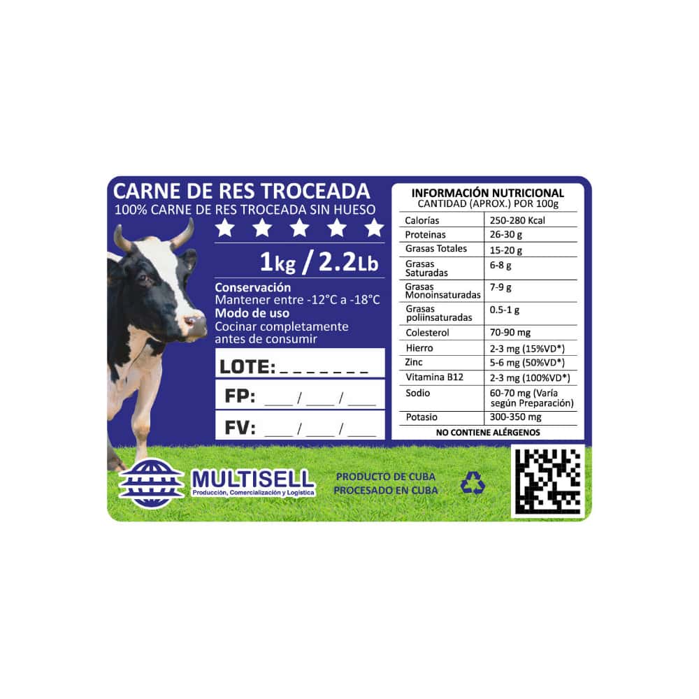 Carne de res troceada Multisell (1 kg / 2.2 lb) - Miniatura 4