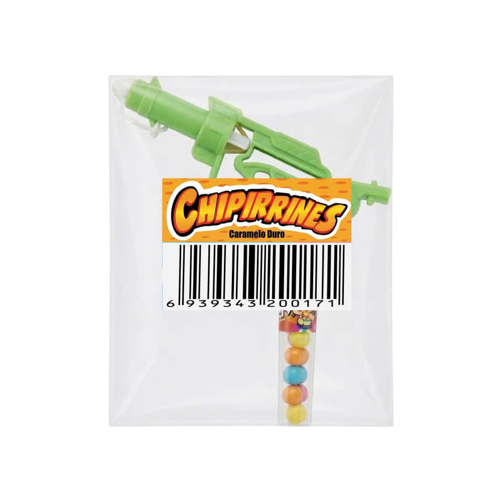 Pistola de juguete verde con caramelos Chipirrines - Miniatura 2