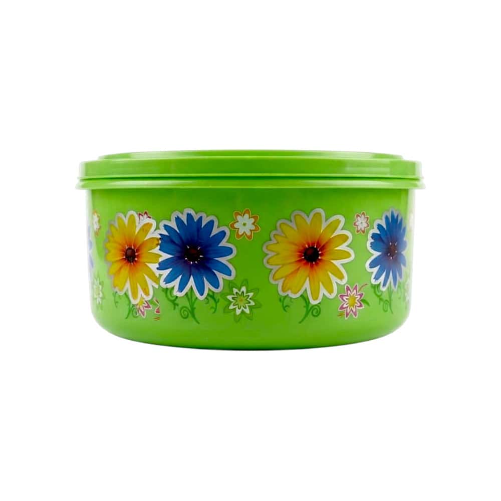 Set de 5 pozuelos redondos con tapa verde y diseño de margaritas de plástico SAV Collection - Miniatura 2