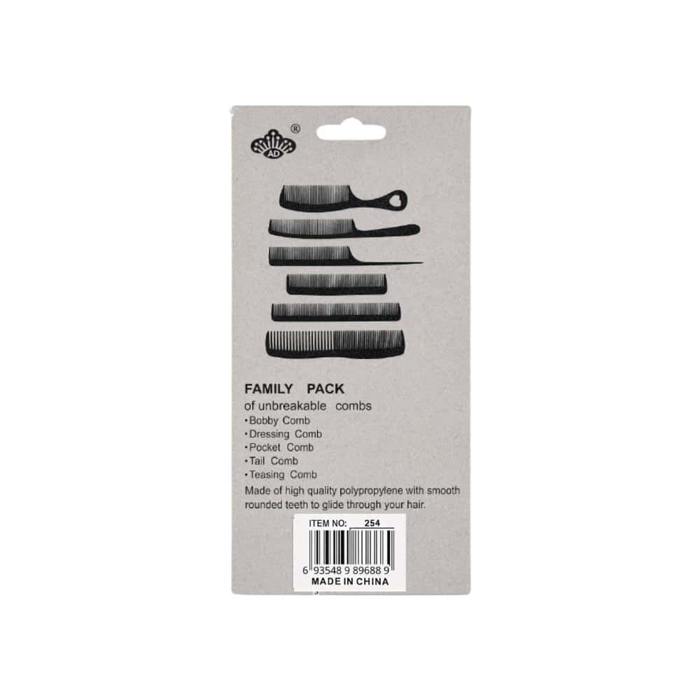 Peines de plástico para el cabello AD (6 U) - Miniatura 2