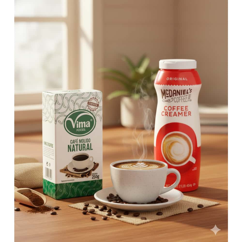 Café molido natural Vima Foods (250 g / 8.81 oz) + Crema para café McDaniel's Coffee (454 g / 1 lb) - Miniatura 4