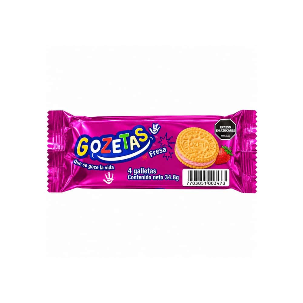 Galletas rellenas con crema sabor a fresa Golozetas (34.8 g / 1.22 oz) - Miniatura 2