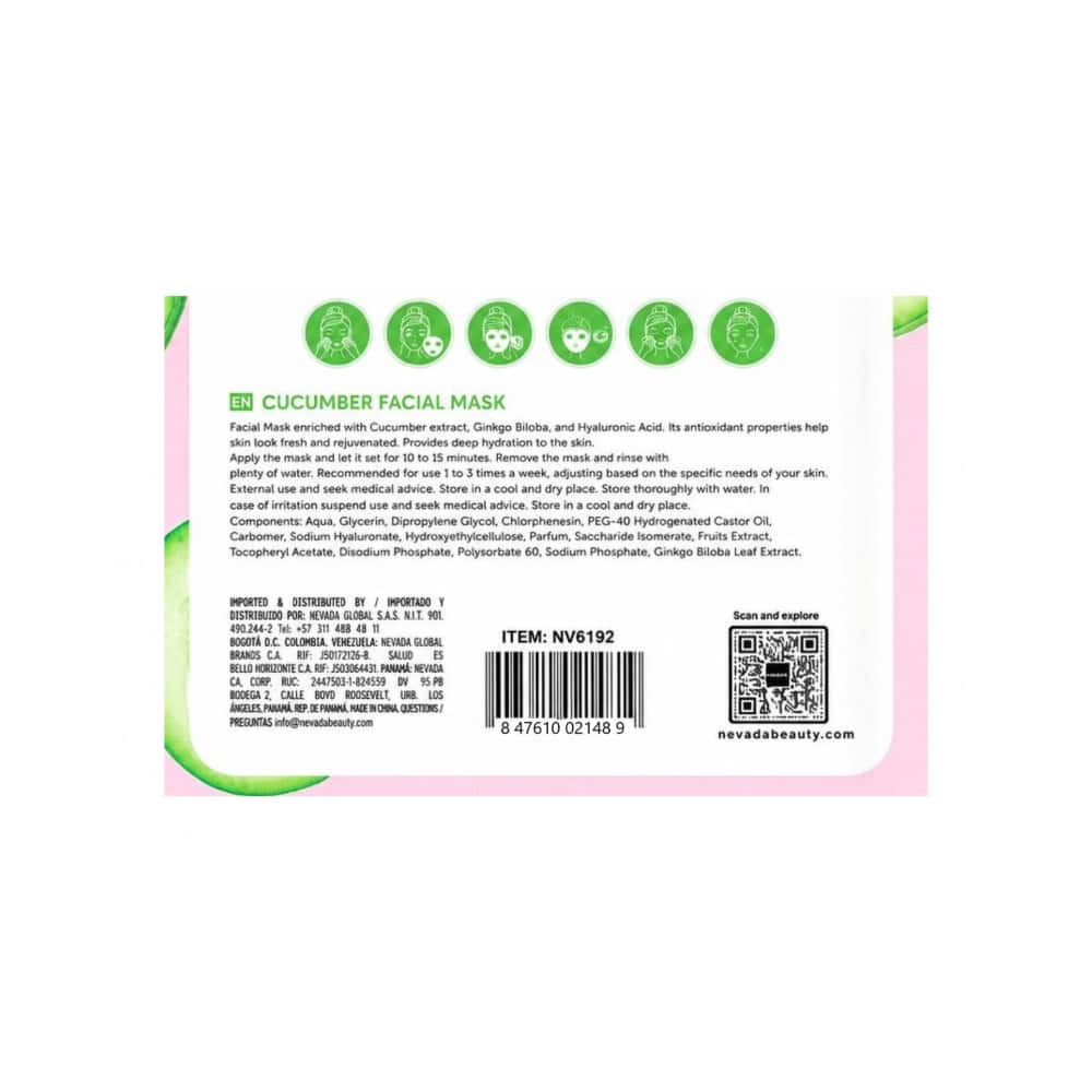 Mascarilla facial hidratante refrescante de pepino Nevada (30 g / 1.05 oz) - Miniatura 3