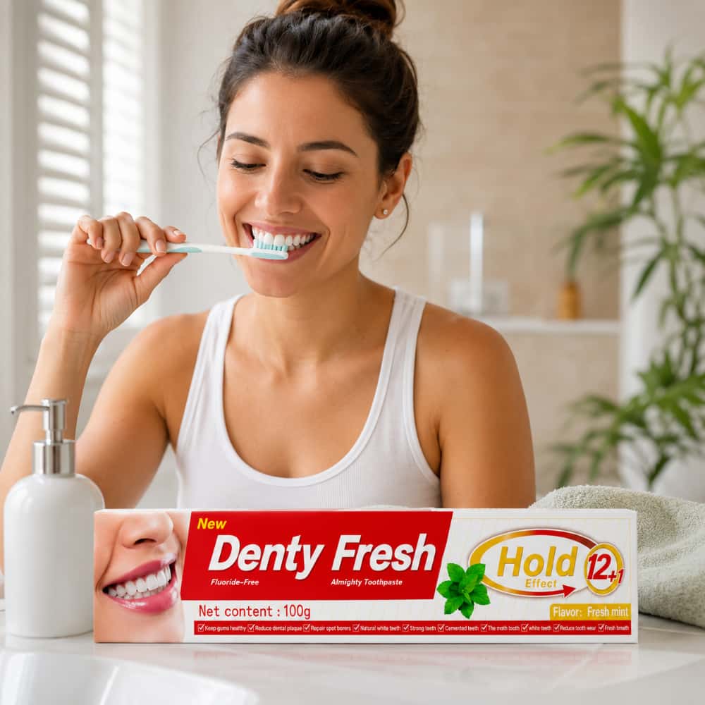 Pasta dental mentolada Denty Fresh (100 g / 3.5 oz) - Miniatura 4
