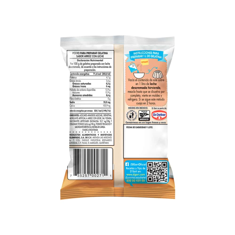 Gelatina de sabor arroz con leche D'Gari (120 g / 4.23 oz) - Miniatura 6