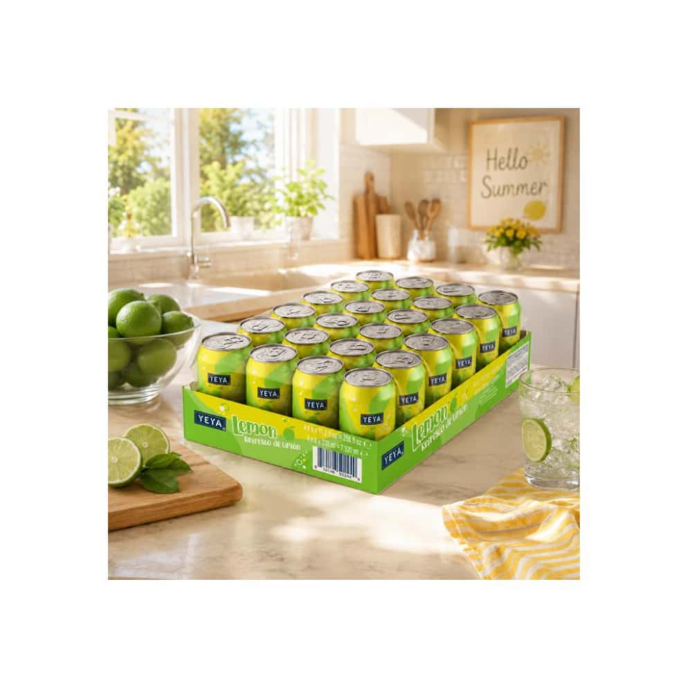Caja de Refresco gaseado de limón YEYA (24 x 330 ml) - Miniatura 2