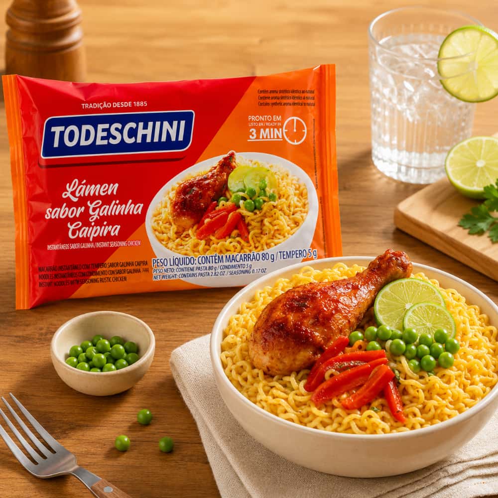 Fideos instantáneos sabor a pollo de corral Todeschini (85 g / 2.99 oz) - Miniatura 4