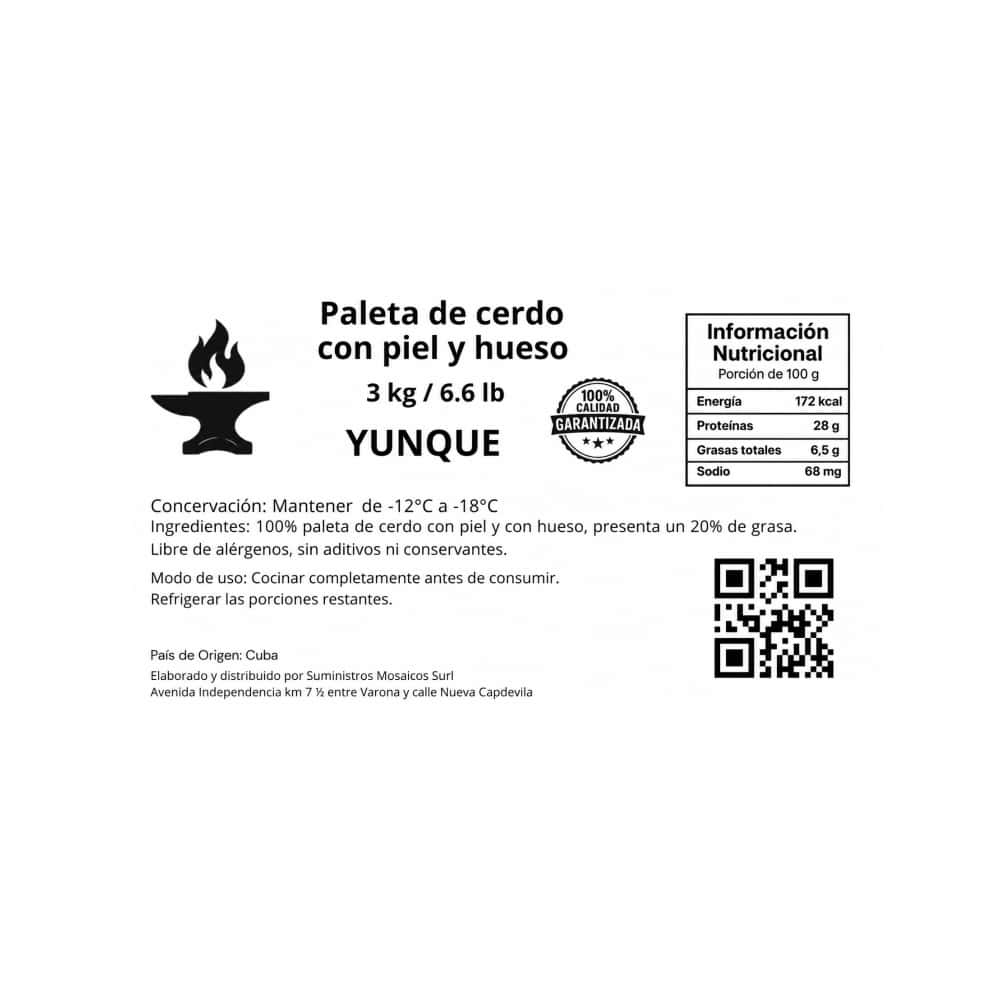 Paleta de cerdo con piel y hueso Yunque (3 kg / 6.61 lb) - Miniatura 3