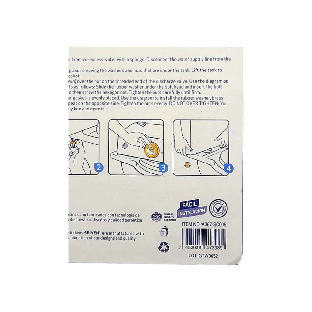 Kit completo para acople de inodoro con descarga de 2" Griven - Miniatura 3